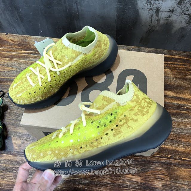 Adidas男女椰子鞋 阿迪達斯椰子380 Adidas Yeezy Boost 380 V3螢光黃  xhn1588
